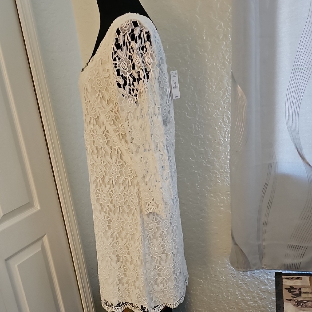 WHBM Elegant White Lace Dress - Picture 3 of 16
